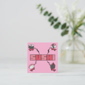 Wir Liebe Sushi - Sushi Liebe - ASL ILY Obsession Quadratische Visitenkarte (Stehend Vorderseite)