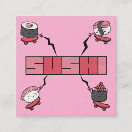 Wir Liebe Sushi - Sushi Liebe - ASL ILY Obsession Quadratische Visitenkarte