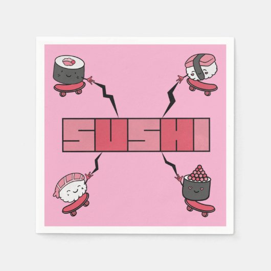 Wir Liebe Sushi - Sushi Liebe - ASL ILY Obsession Serviette (Vorderseite)