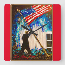 Wir Liebe Trump Clock Quadratische Wanduhr