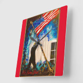 Wir Liebe Trump Clock Quadratische Wanduhr (Winkel)