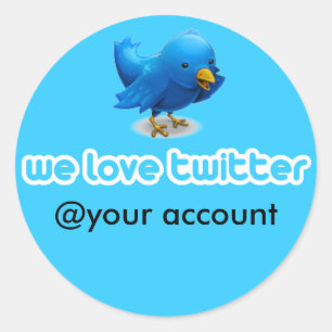 wir Liebe Twitter Runder Aufkleber