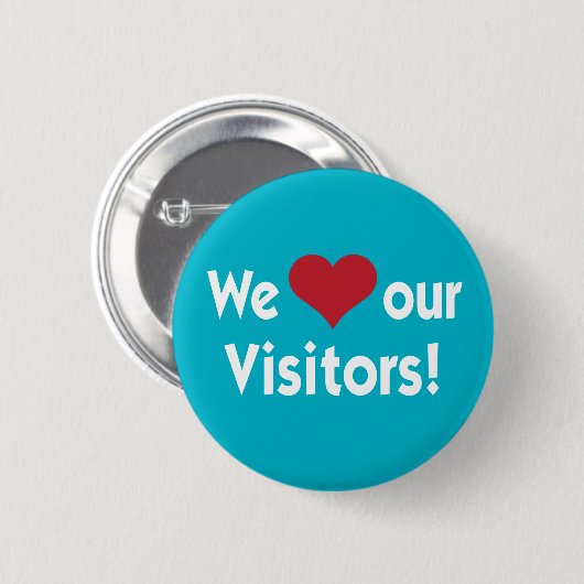 Wir Liebe unser Besucher-Herz-Knopf Button (Vorne & Hinten)