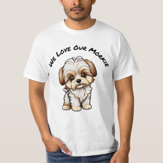 Wir Liebe Unser Morkie Mens T - Shirt (Vorderseite)