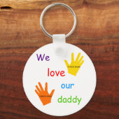 Wir Liebe Unser Papa (2 Kinder) Schlüsselanhänger (Vorderseite)