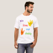 Wir Liebe unser T - Shirt des Vati-(2 Kinder) (Vorne ganz)