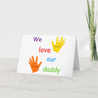 Wir Liebe unsere Gruß-Karte des Vati-(2 Kinder) Karte