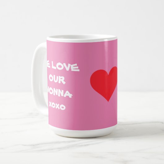 WIR LIEBE UNSERE NONNA - Soft Pink Italian Granny Kaffeetasse (Vorderseite Links)