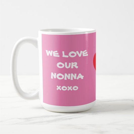 WIR LIEBE UNSERE NONNA - Soft Pink Italian Granny Kaffeetasse (Links)