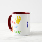 Wir Liebe unsere Tasse 2-Image des Vati-(2 Kinder) (Vorderseite Links)