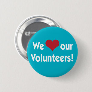 Wir Liebe unsere Volunteers Herzschaltfläche Button