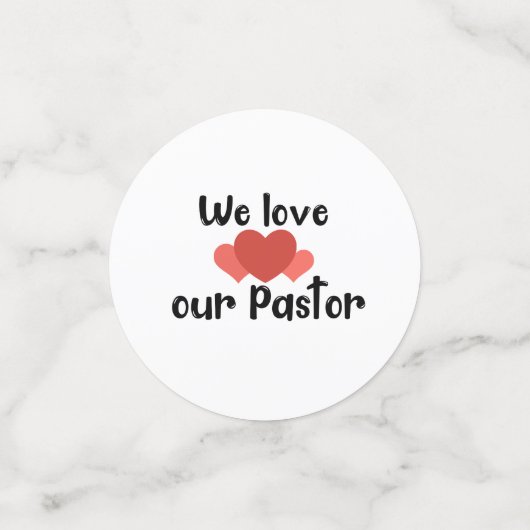 Wir Liebe unseren Pastor Konfetti (Klein Vorderseite)