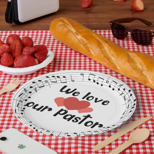 Wir Liebe unseren Pastor Pappteller (Picknick)