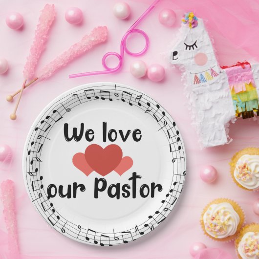 Wir Liebe unseren Pastor Pappteller (Party)