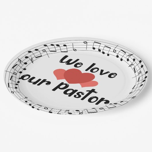 Wir Liebe unseren Pastor Pappteller (Schrägansicht)