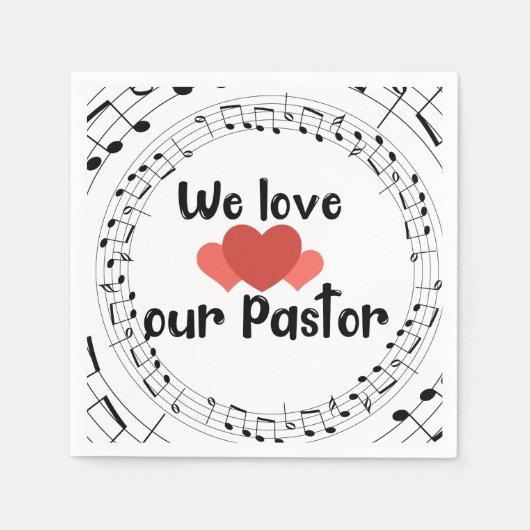 Wir Liebe unseren Pastor Serviette (Vorderseite)