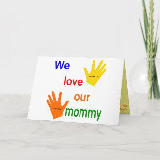 Wir Liebe unserer MOMY (2 Kinder) Kartenvorlage Karte