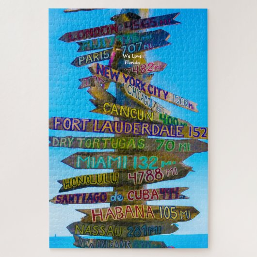 Wir Liebe Unterschriftenposten in Florida Jigsaw P Puzzle (Vertikal)