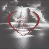 Wir Liebe wegen Aufklebers Aufkleber (Vorderseite)