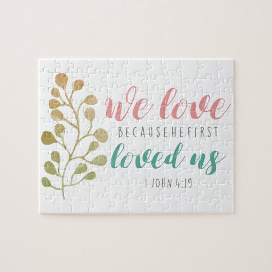 Wir Liebe, weil die Bibel Verse Christlicher Glaub Puzzle (Horizontal)