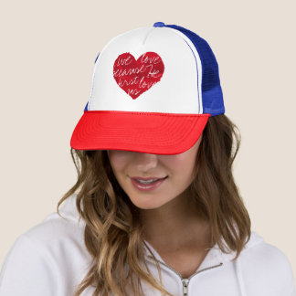 Wir Liebe, weil er das erste Rot Blau Truckerkappe