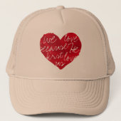 Wir Liebe, weil er die erste Beige Truckerkappe (Vorderseite)