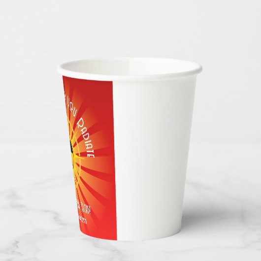 Wir Liebe, wie man strahlt Pappbecher (Links)