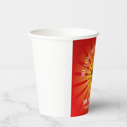 Wir Liebe, wie man strahlt Pappbecher (Rechts)