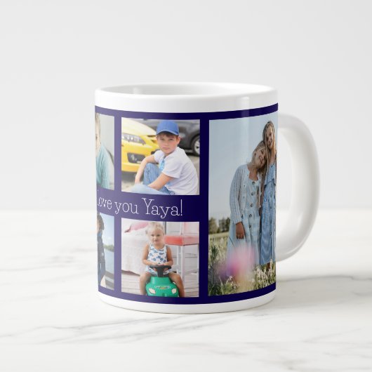 Wir Liebe Yaya Großvater 6 Foto Jumbo-Tasse (Vorderseite Rechts)