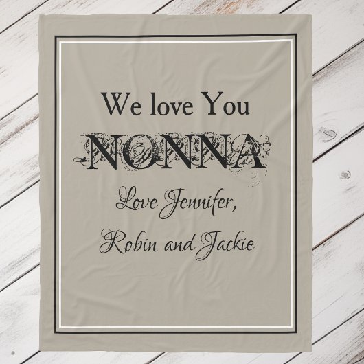 "Wir Liebe You Nonna" Individuelle Namen wundersch Fleecedecke