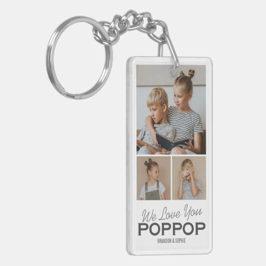 Wir Liebe You Poppop Foto Schlüsselanhänger (Vorderseite links)