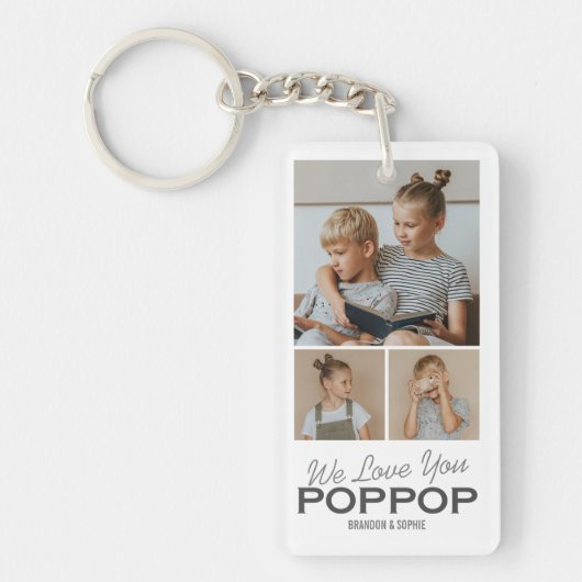 Wir Liebe You Poppop Foto Schlüsselanhänger (Vorderseite)
