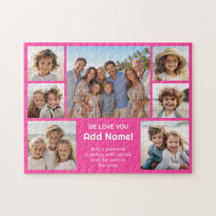 Wir lieben Add Name - Fotocollage mit 7 Fotos Puzzle