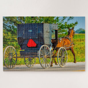 Wir lieben Amish-Kutschen in Iowa. Puzzle
