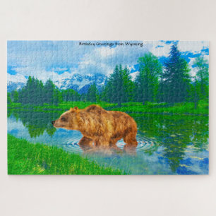 Wir lieben Braunbären Wyoming Puzzle