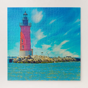 Wir lieben den Leuchtturm Delaware Puzzle
