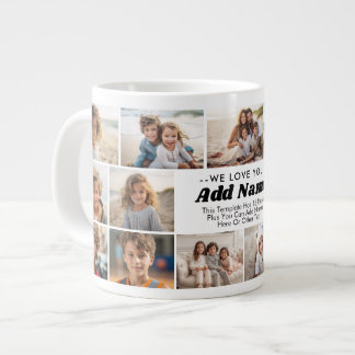 Wir lieben dich - Benutzerdefinierter Name - 15-Fo Jumbo-Tasse