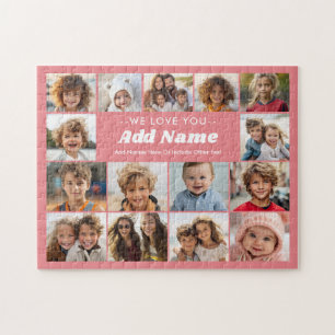 Wir lieben dich - Benutzerdefinierter Name - 15-Fo Puzzle