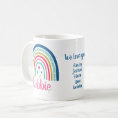 Wir lieben dich Bubbie Regenbogen Kaffeetasse (Vorderseite Links)