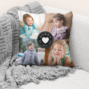 Wir lieben dich Daddy Modern Black Heart 4 Fotos Kissen
