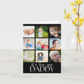 Wir lieben dich Daddy Schönes Collage 9 Fotos T-Sh Karte (Gelbe Blume)