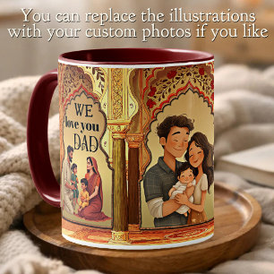 Wir lieben dich, glücklicher Papa indische Familie Kaffeetasse