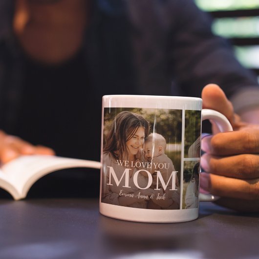 Wir lieben dich Mama 5 Foto Collage Kaffeetasse