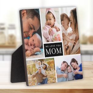 Wir lieben dich Mama 5 Fotocollage schwarzer Farbl Fotoplatte