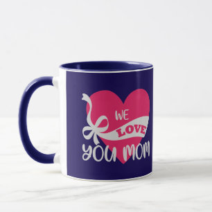 Wir lieben dich Mama Dark Blue Typografisches Duo- Tasse