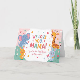 Wir lieben dich Mama Farbige Kids Style Muttertag  Feiertagskarte