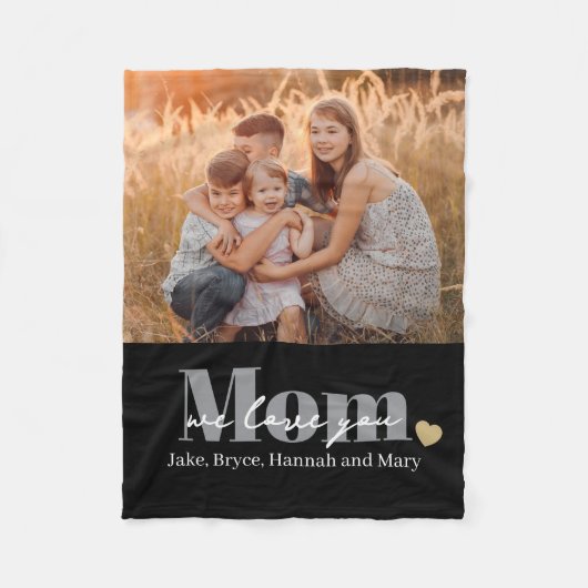 Wir lieben dich Mama Foto-Geschenk Fleecedecke (Vorderseite)