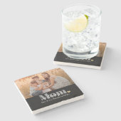 Wir lieben dich Mama Foto-Geschenk Steinuntersetzer (Seitenansicht)