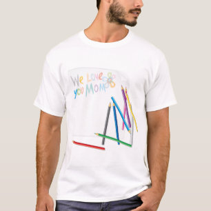Wir lieben dich, Mama, handgezeichnete Crayon-Kuns T-Shirt