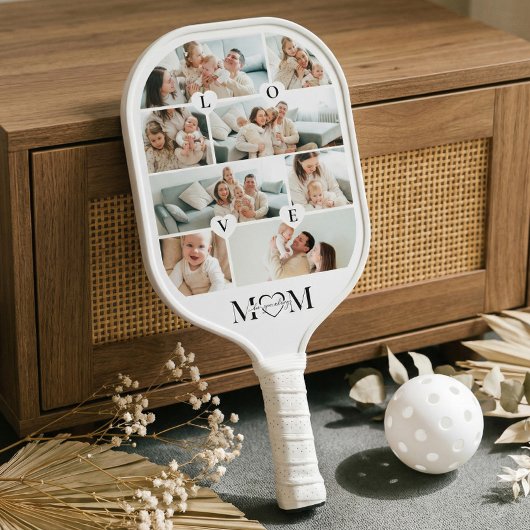 Wir lieben dich, Mama - personalisierte Mutter-Fot Pickleball Schläger
